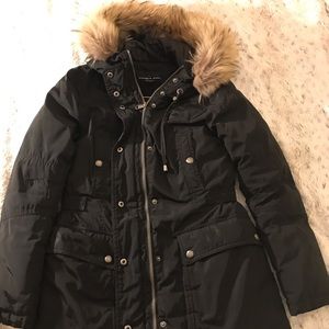 Andrew Marc Coat Real Fur Black